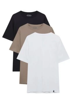 PULL & BEAR Pack Of 3 - T-Shirt Basic - Brown -Pull & Bear 2e79681627a843bb85d601cec3a101d5