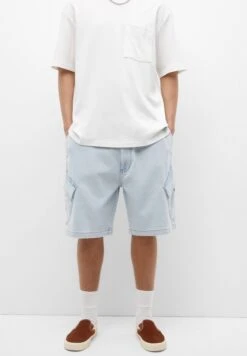 PULL & BEAR Bund - Shorts Di Jeans - Stone Blue Denim