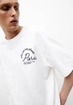 PULL & BEAR Paris Short SleeveT-Shirt Con StampaWhite Uomo T-shirt E Polo PUC22O1NH-A11 -Pull & Bear 353a31b08c12402b8623d3229c9e0bf1