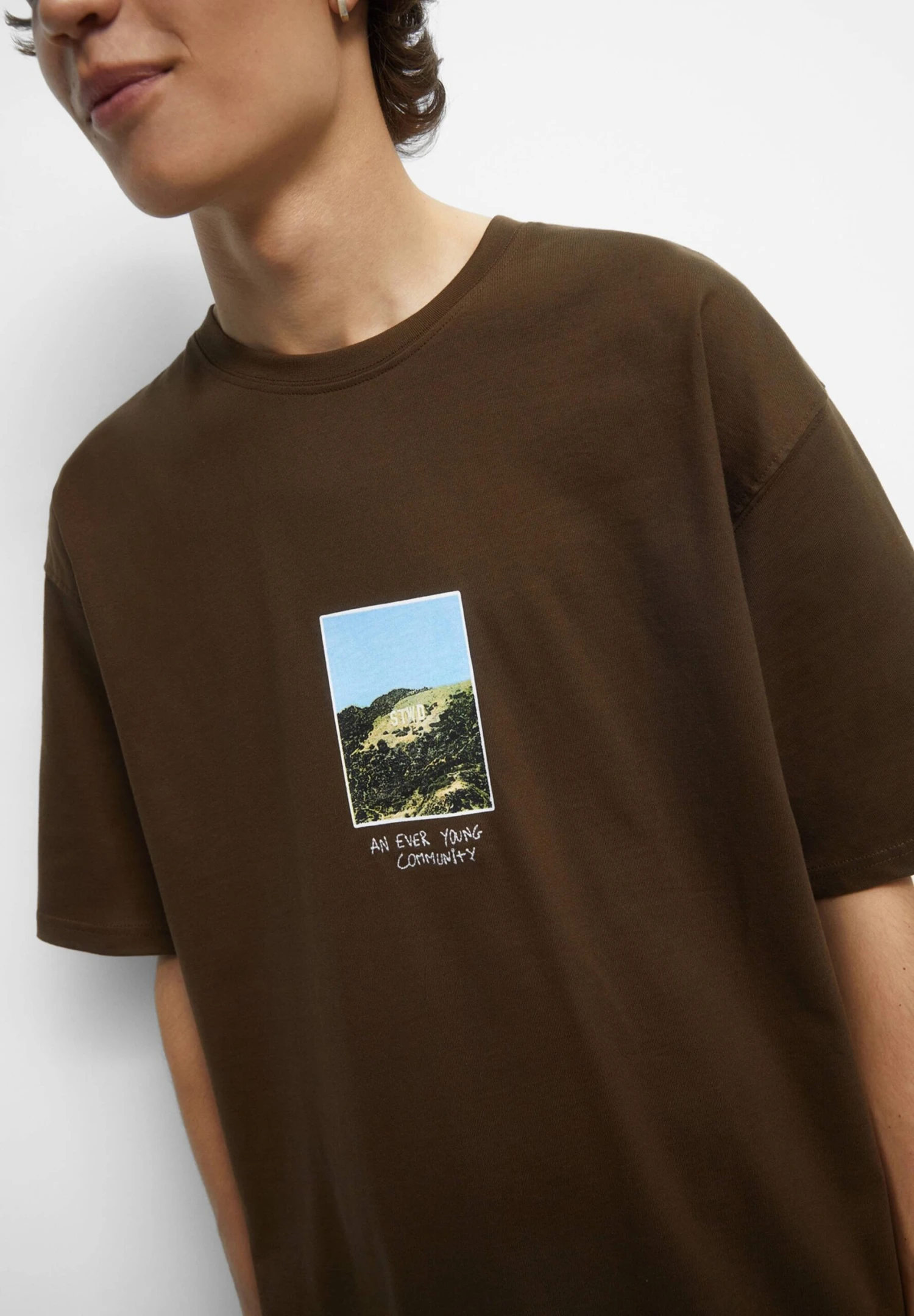 PULL & BEAR Stwd PrintT-Shirt Con StampaDark Brown Uomo T-shirt E Polo PUC22O1O9-O11 4 PULL & BEAR Stwd PrintT-Shirt Con StampaDark Brown Uomo T-shirt E Polo PUC22O1O9-O11 - immagine 4