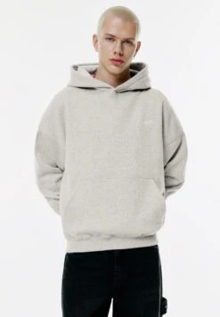 PULL & BEAR STWD EMBROIDERED LOGO - Felpa Con Cappuccio - Grey -Pull & Bear 356483750dbf4a009fd10e051cb534a2