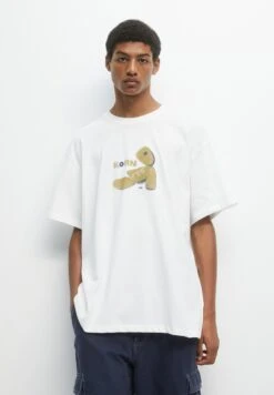 PULL & BEAR Short Sleeve KornT-Shirt Con StampaWhite Uomo T-shirt E Polo PUC22O1QD-A11