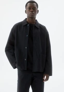 PULL & BEAR With Collar - Giacca Leggera - Black