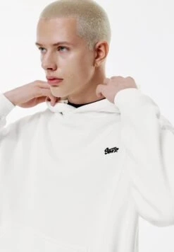 PULL & BEAR STWD EMBROIDERED LOGO - Felpa Con Cappuccio - White -Pull & Bear 38461b21233e4e53a658918c63f808ab