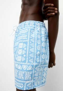 PULL & BEAR Printed - Shorts Da Mare - Blue -Pull & Bear 3afa0dde29b44b9eb967de408c48b417
