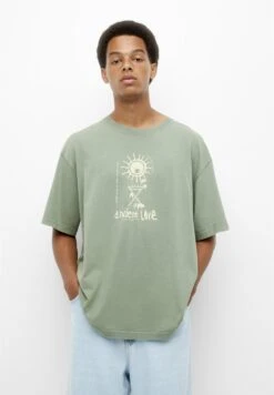 PULL & BEAR Ancient Lore T-Shirt Con StampaGreen Uomo T-shirt E Polo PUC22O1P2-M11