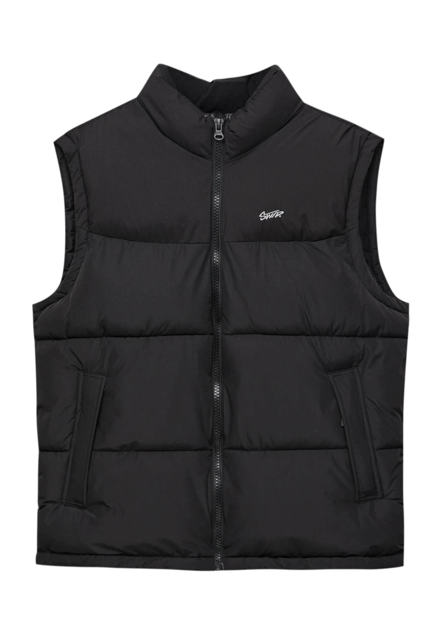 PULL & BEAR Basic - Puffer Gilet - Smanicato - Black 7 PULL & BEAR Basic - Puffer Gilet - Smanicato - Black - immagine 7