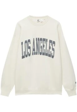 PULL & BEAR Los Angeles Varsity FelpaWhite Uomo Maglieria E Felpe PUC22S0R3-A11