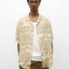 PULL & BEAR Print Short SleeveCamiciaOchre Uomo Camicie PUC22D0JL-O11