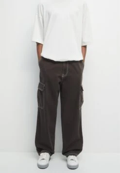 PULL & BEAR Contrast SeamPantaloni CargoBrown Uomo Pantaloni PUC22E0EZ-O11