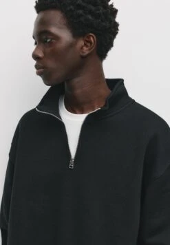 PULL & BEAR BASIC QUARTER-ZIP - Felpa - Black -Pull & Bear 4274207e2f1f4666b51b2e632e6d5afe