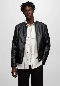 PULL & BEAR Giacca In Similpelle - Mottled Black