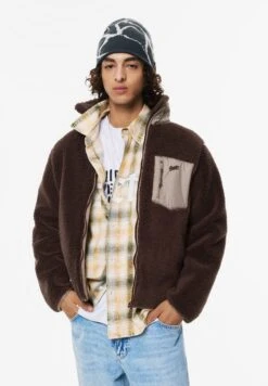 PULL & BEAR Giacca In Pile - Brown