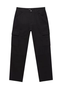 PULL & BEAR Wide-Leg - Pantaloni Cargo - Black -Pull & Bear 4329223af229484c91eccd331b4f53dd