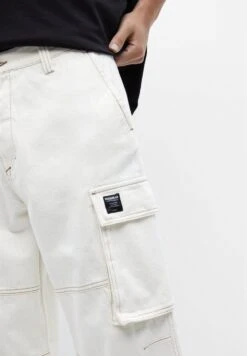 PULL & BEAR With Contrast Stitching Pantaloni CargoMottled Beige Uomo Pantaloni PUC22E0DX-B11 -Pull & Bear 4411b6e97eb34795883ca1aa345b930b