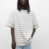 PULL & BEAR Garment-Dyed StripedT-Shirt Con StampaSand Uomo T-shirt E Polo PUC22O1KN-B11