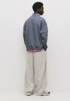 PULL & BEAR BASIC QUARTER-ZIP - Felpa - Blue Grey -Pull & Bear 47961a2f48624acbad80494ef09b86fb