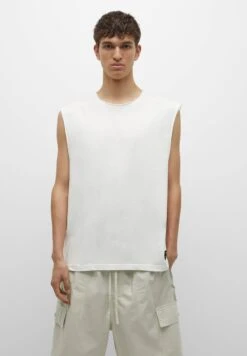 PULL & BEAR Basic Coloured StrappyTopWhite Uomo T-shirt E Polo PUC22O1LI-A11