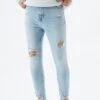 PULL & BEAR Ripped Jeans A SigarettaLight Blue Uomo Jeans PUC22G0PH-K13