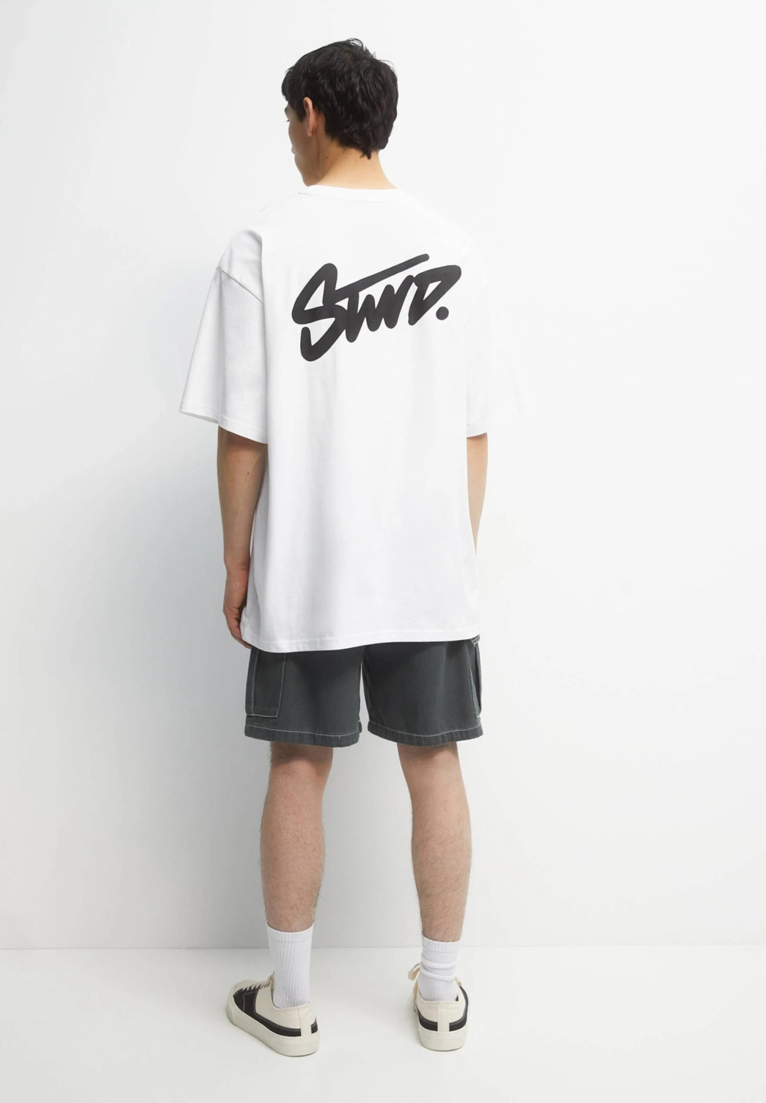 PULL & BEAR With Stwd LogoT-Shirt BasicWhite Uomo T-shirt E Polo PUC22O1NS-A11 3 PULL & BEAR With Stwd LogoT-Shirt BasicWhite Uomo T-shirt E Polo PUC22O1NS-A11 - immagine 3