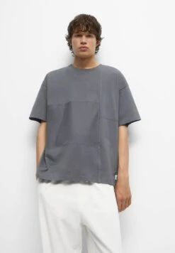PULL & BEAR Stwd Short Sleeve Cut-Out T-Shirt BasicGrey Uomo T-shirt E Polo PUC22O1OB-C11