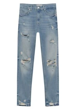 PULL & BEAR Ripped Carrot FitJeans Tapered FitLight Blue Denim Uomo Jeans PUC22G0NI-K12 12 PULL & BEAR Ripped Carrot FitJeans Tapered FitLight Blue Denim Uomo Jeans PUC22G0NI-K12 -Pull & Bear 5210c2d5c0b14d5aa5270f1af79b849d