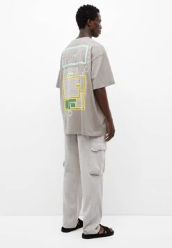 PULL & BEAR Flat GraphicT-Shirt Con StampaBrown Uomo T-shirt E Polo PUC22O1MH-O11 -Pull & Bear 58b15d54cf924f06a84fa1207ad33b3a