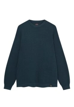 PULL & BEAR Waffle-With Embroiderd Label - Maglione - Blue -Pull & Bear 59112ebabe7b4e31baf1722ba41c2960