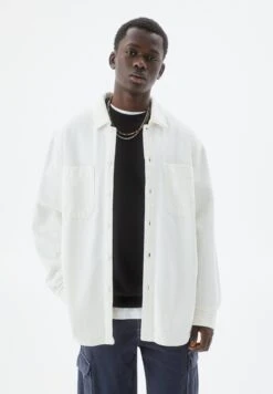 PULL & BEAR Long Sleeve CamiciaWhite Uomo Camicie PUC22D0KI-A11