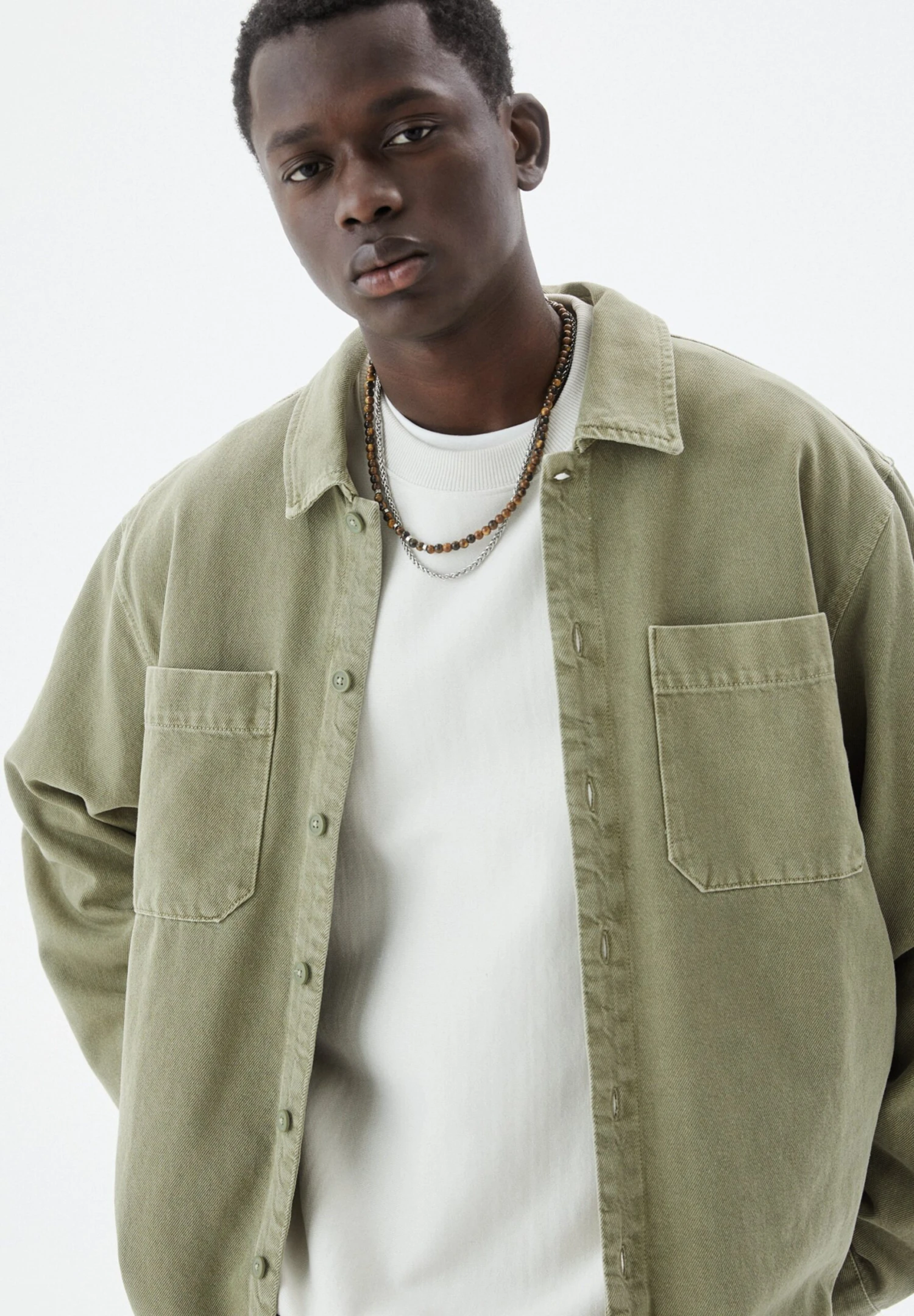 PULL & BEAR Long Sleeve- Camicia - Khaki 6 PULL & BEAR Long Sleeve- Camicia - Khaki - immagine 6