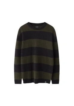 PULL & BEAR Striped Long Sleeve - Maglione - Dark Green -Pull & Bear 5ab9f08fdf724fa984a3e615d2b6c4a7