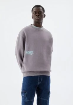 PULL & BEAR Garment-DyeFelpaMauve Uomo Maglieria E Felpe PUC22S0QR-I11