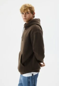 PULL & BEAR Basic ColouredFelpa Con CappuccioDark Brown Uomo Maglieria E Felpe PUC21009J-O12 -Pull & Bear 5e8325c09a264e2dbfdaf88e630870b7