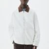 PULL & BEAR Utility With Contrast Collar Giacca Da Mezza StagioneWhite Uomo Giacche PUC22T0SY-A11