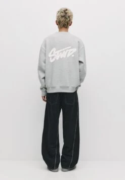 PULL & BEAR ROUND NECK STWD - Felpa - Light Grey -Pull & Bear 5fb3c5a32a38469e92836e19ed917094