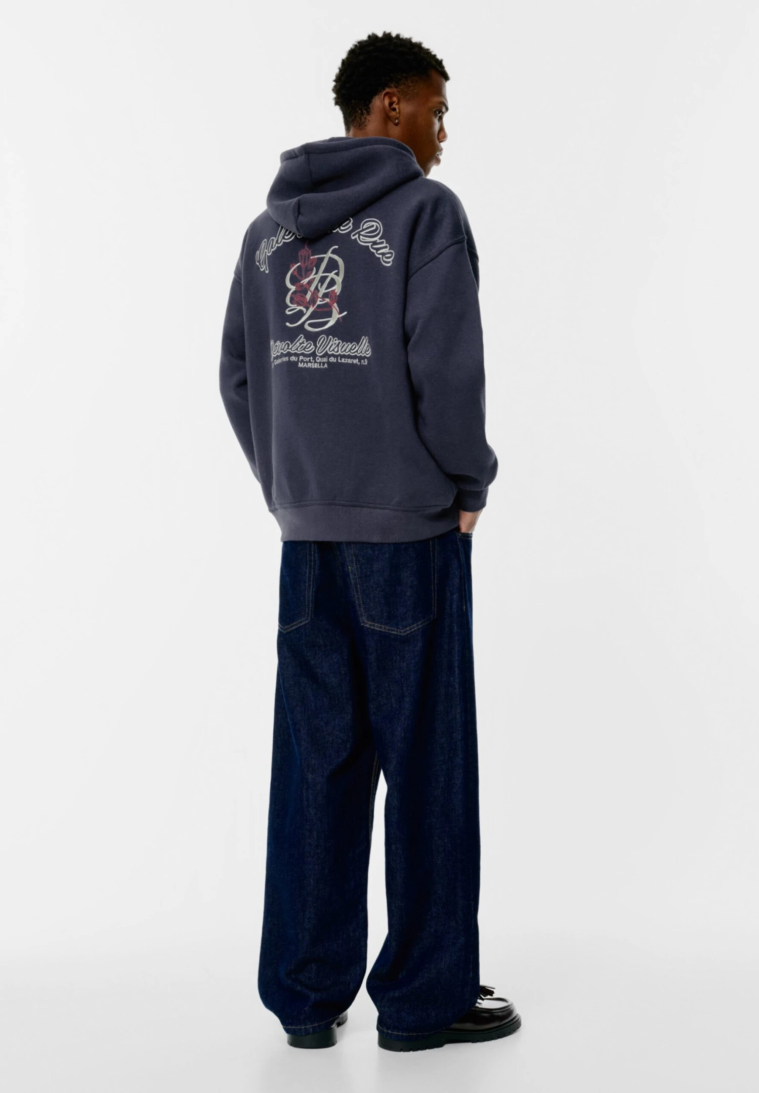 PULL & BEAR EMBROIDERED - Felpa Con Zip - Dark Blue 3 PULL & BEAR EMBROIDERED - Felpa Con Zip - Dark Blue - immagine 3