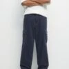 PULL & BEAR Contrast SeamPantaloni CargoBlue Uomo Pantaloni PUC22E0EZ-K11