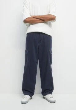 PULL & BEAR Contrast SeamPantaloni CargoBlue Uomo Pantaloni PUC22E0EZ-K11