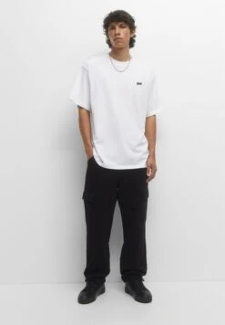 PULL & BEAR Wide-Leg - Pantaloni Cargo - Black