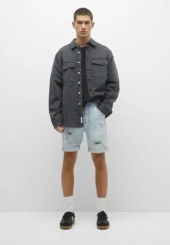 PULL & BEAR Ripped - Shorts Di Jeans - Blue Denim -Pull & Bear 624c20f4d1f54cd7829ac6a36289434f