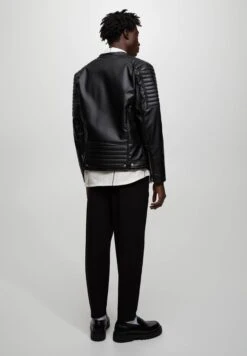 PULL & BEAR Giacca In Similpelle - Mottled Black -Pull & Bear 633f0e9fdcd344558db99e553bfff909