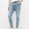 PULL & BEAR Ripped- Jeans A Sigaretta - Blue Denim