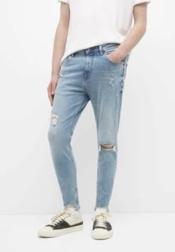 PULL & BEAR Ripped- Jeans A Sigaretta - Blue Denim