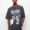 PULL & BEAR Faded Ac/Dc Highway To HellT-Shirt Con StampaGrey Uomo T-shirt E Polo PUC22O1OP-C11