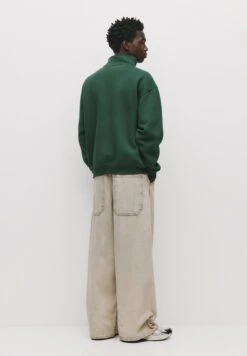 PULL & BEAR BASIC QUARTER-ZIP - Felpa - Dark Green -Pull & Bear 67c088cd1d194f6088a7bdcf2e94eb1e