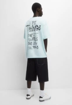 PULL & BEAR Short Sleeve StwdT-Shirt Con StampaGreen Uomo T-shirt E Polo PUC22O1PA-M11