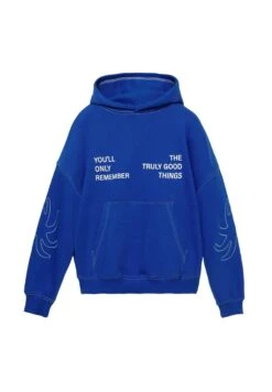 PULL & BEAR WITH CONTRAST SEAMS - Felpa Con Cappuccio - Royal Blue