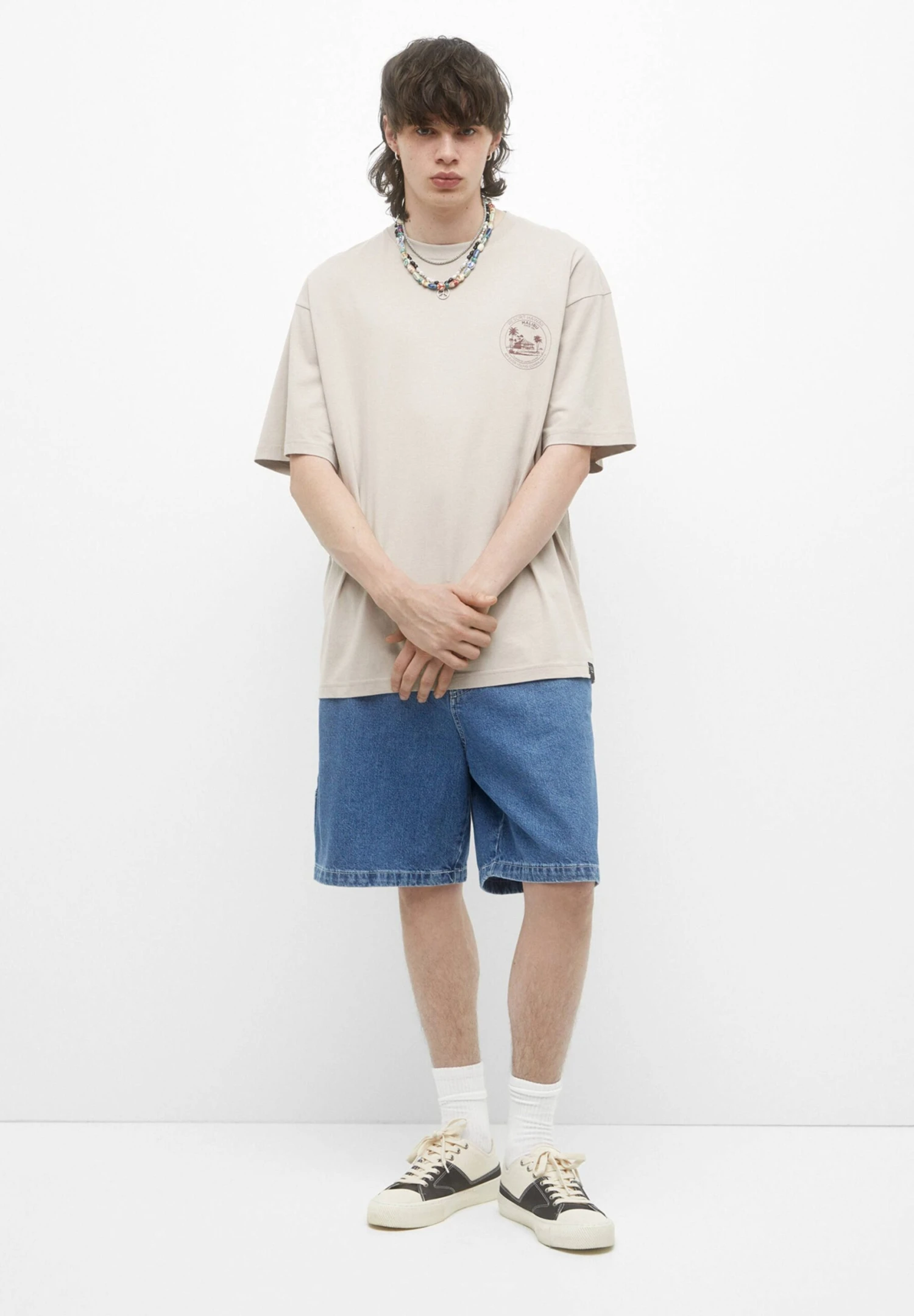 PULL & BEAR Short SleeveWith GraphicT-Shirt Con StampaSand Uomo T-shirt E Polo PUC22O1MJ-B11 2 PULL & BEAR Short SleeveWith GraphicT-Shirt Con StampaSand Uomo T-shirt E Polo PUC22O1MJ-B11 - immagine 2