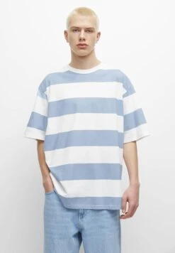 PULL & BEAR Striped Short SleeveT-Shirt Con StampaBlue Uomo T-shirt E Polo PUC22O1KJ-K11