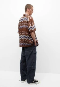 PULL & BEAR Print Short SleeveCamiciaBrown Uomo Camicie PUC22D0JO-O11 -Pull & Bear 69ad5101f3094e2290a86620b9160a0a